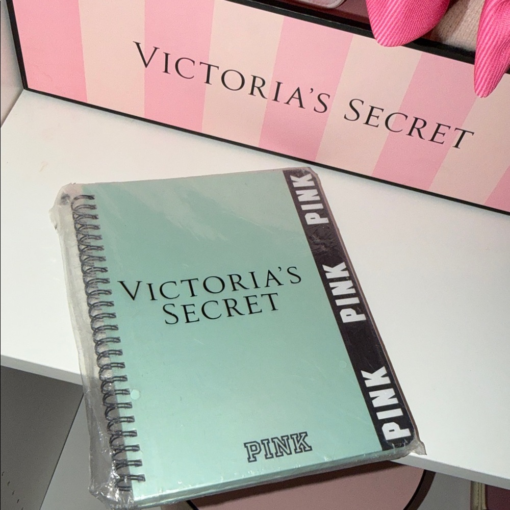 Victoria's Secret Mint and Black Spiral Notebook